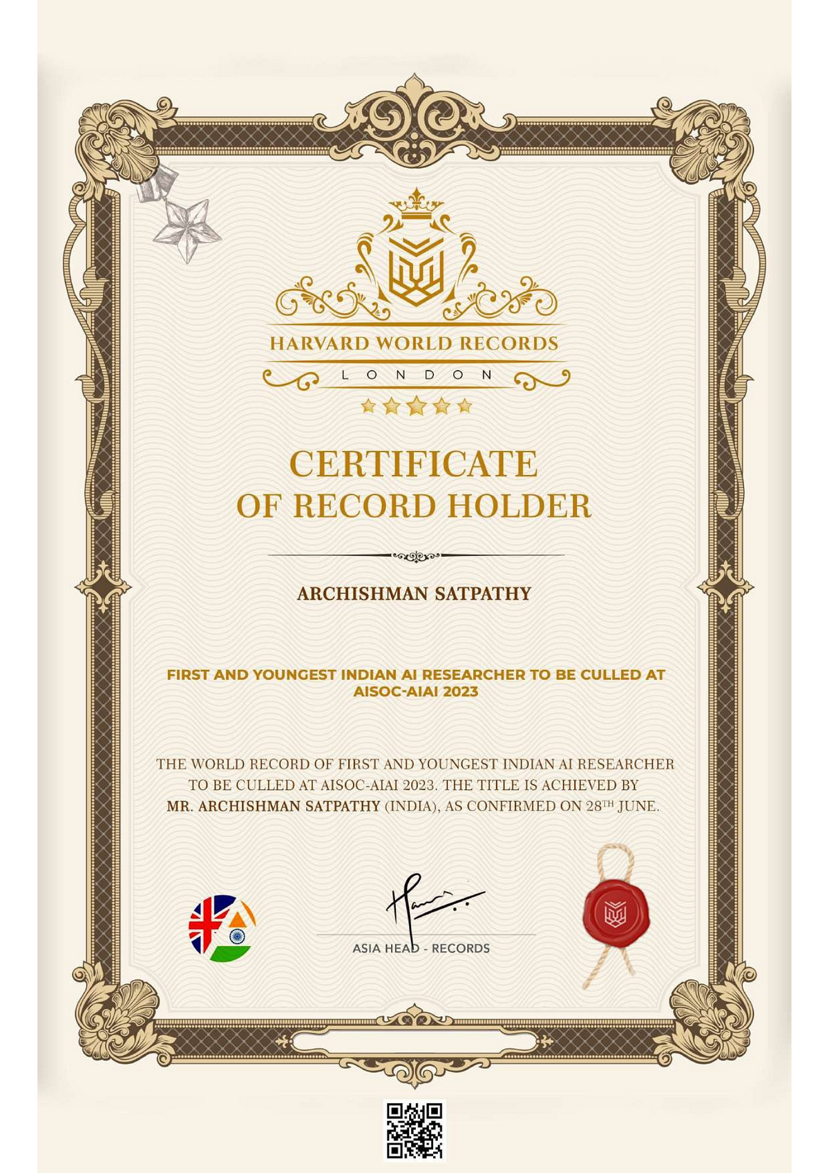 ITI BERHAMPUR on X: Asia Book of Records Grandmaster Certification..   / X