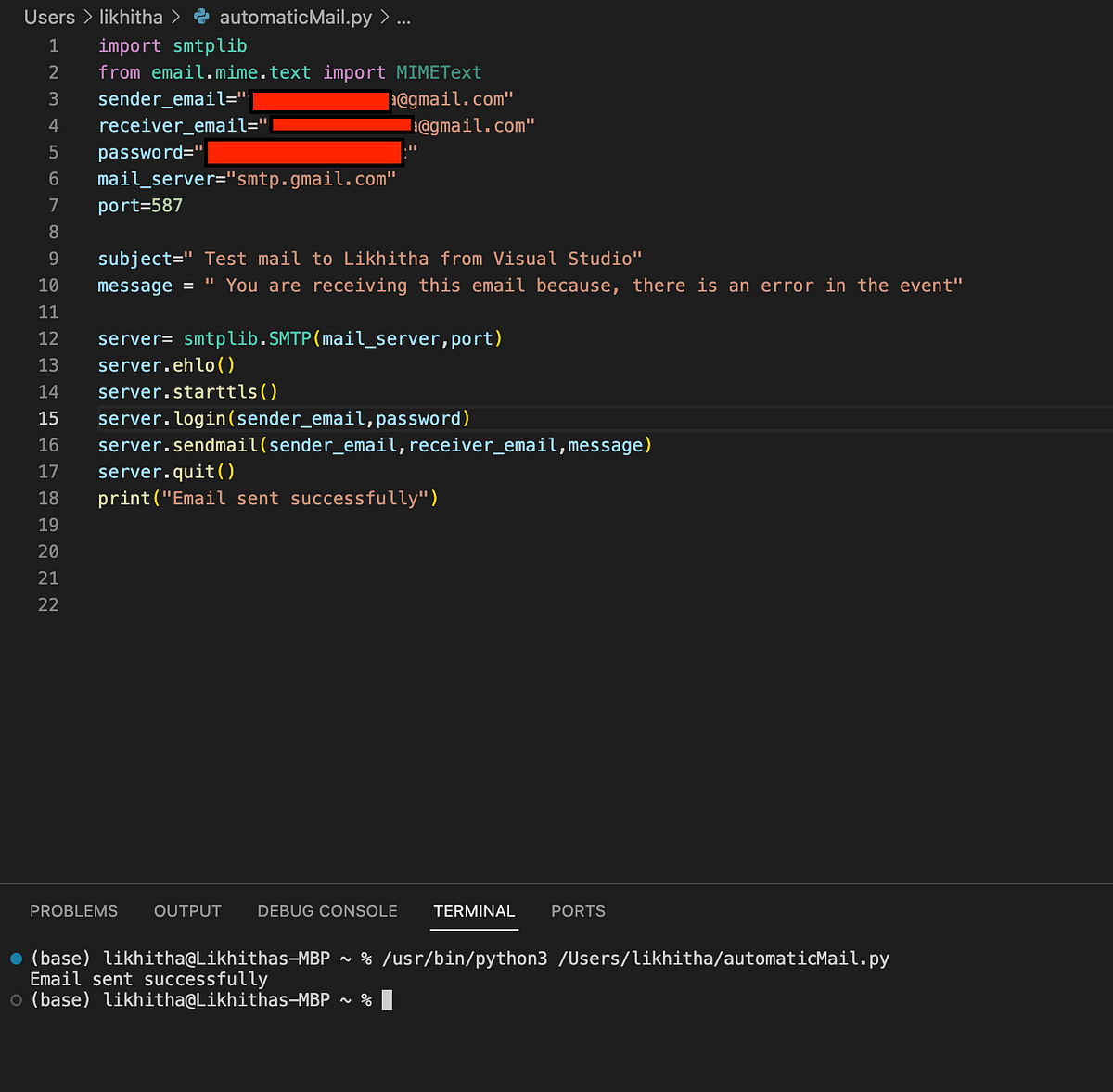 how to send automated emails in python