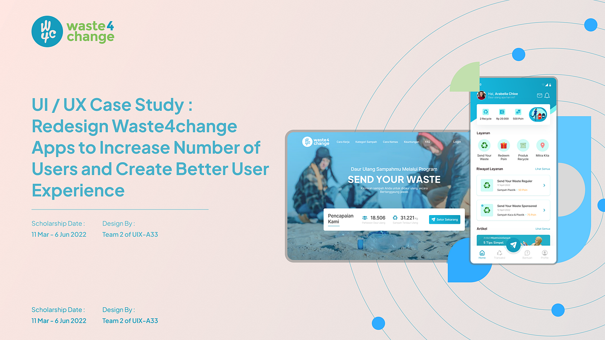 UI / UX Case Study : Redesign Waste4Change Apps to Increase Number of ...