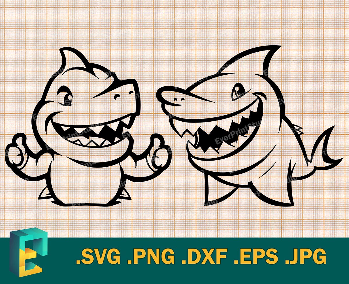 Cute Shark SVG — Cricut, Silhouette | Vector Baby Shark SVG Cut File ...