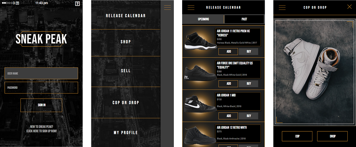 “Sneak Peak”- A UI case Study. Do you like design? Do you Like Shoes ...