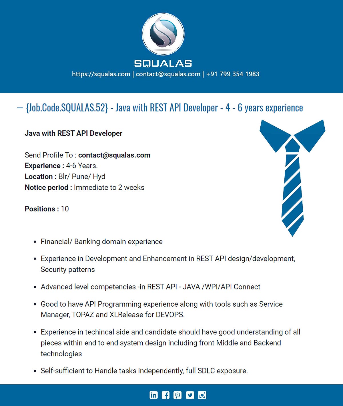 Java with REST API Developer - Squalas Solutions - Medium