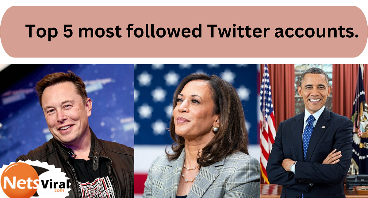 Top 5 most followed Twitter accounts. by Netsviral Medium