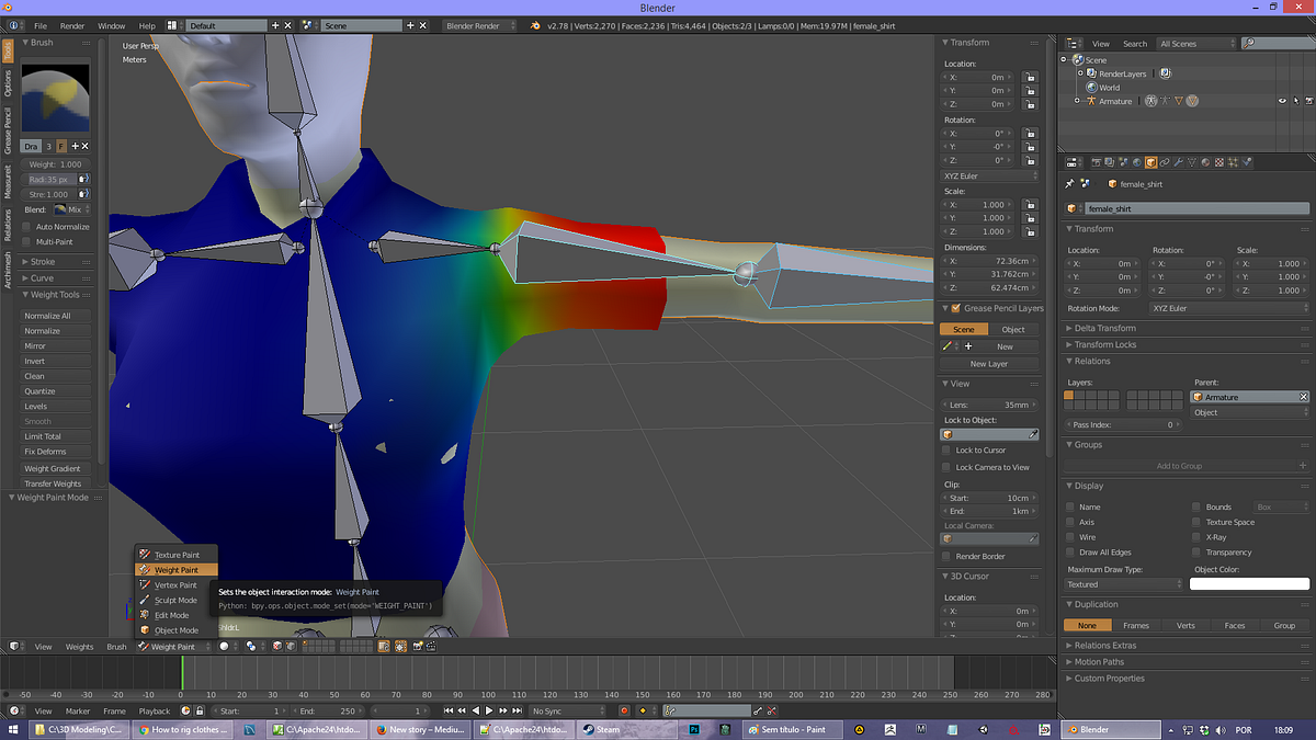 Blender Tip Transfer Weights. 1 — Rig the cloth the same way as the