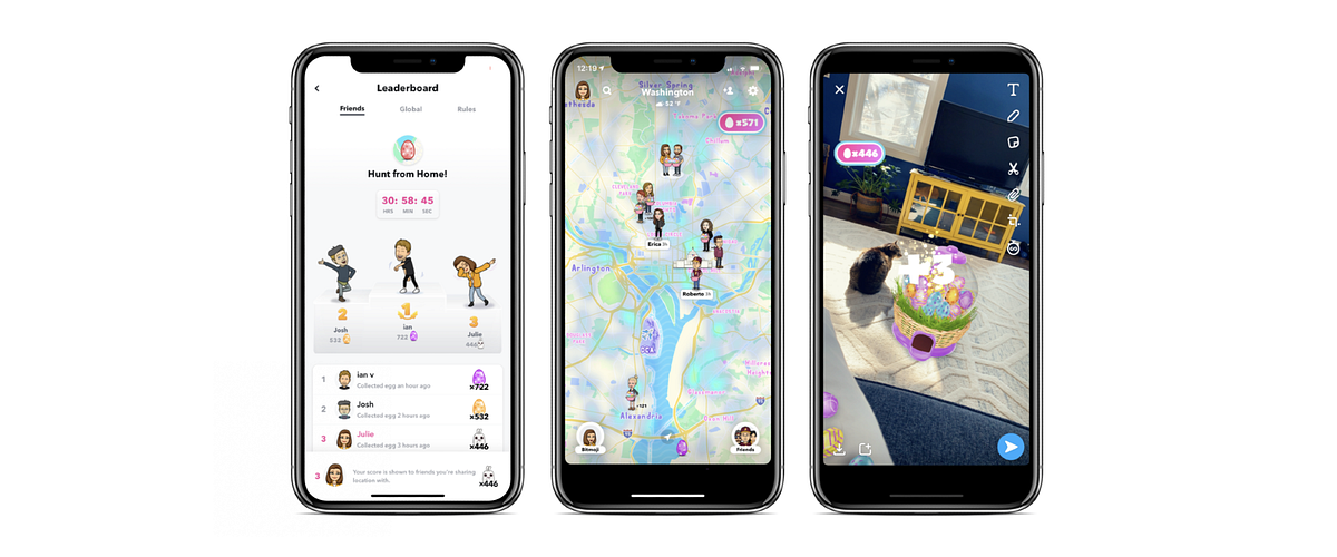 Snap’s “Hunt from Home” Easter. By: Julie Munro | by Mapbox | maps for ...