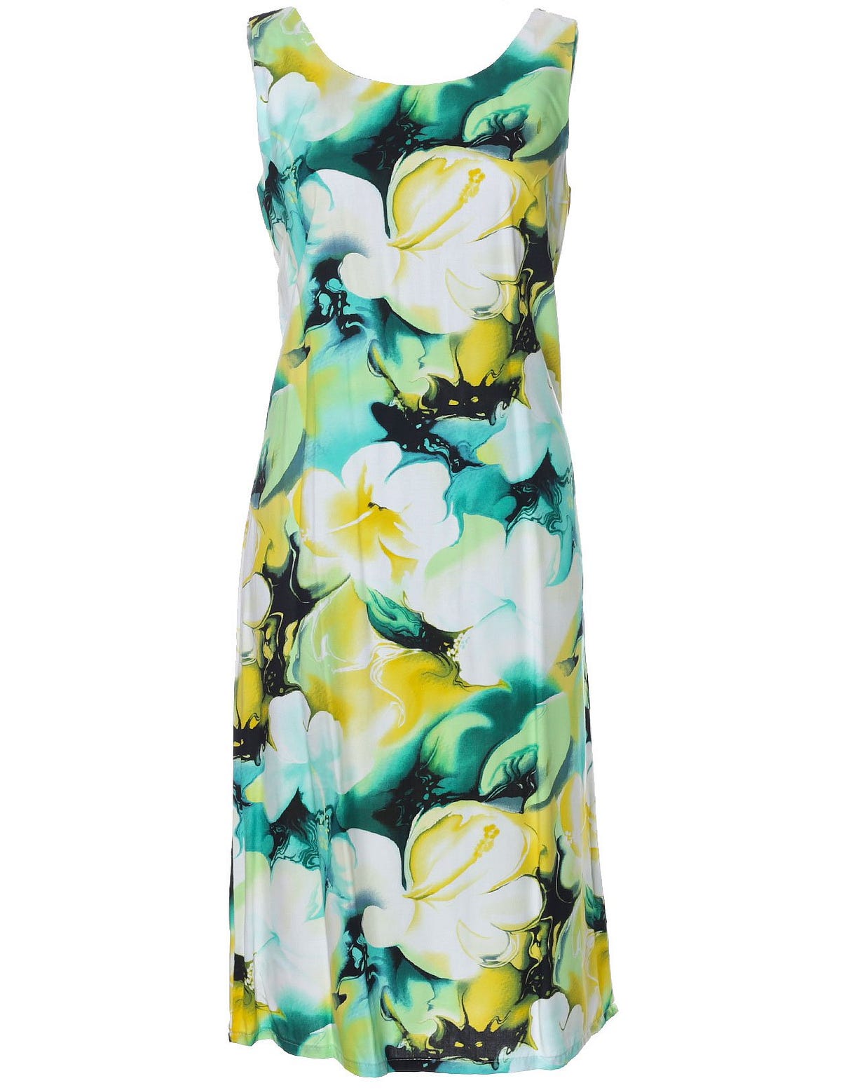 Knee Length Hibiscus Hawaiian Dress
