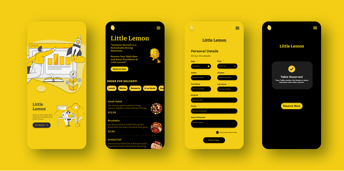 Little Lemon Reservation Table For Restaurant by Ossama Mehmood Medium