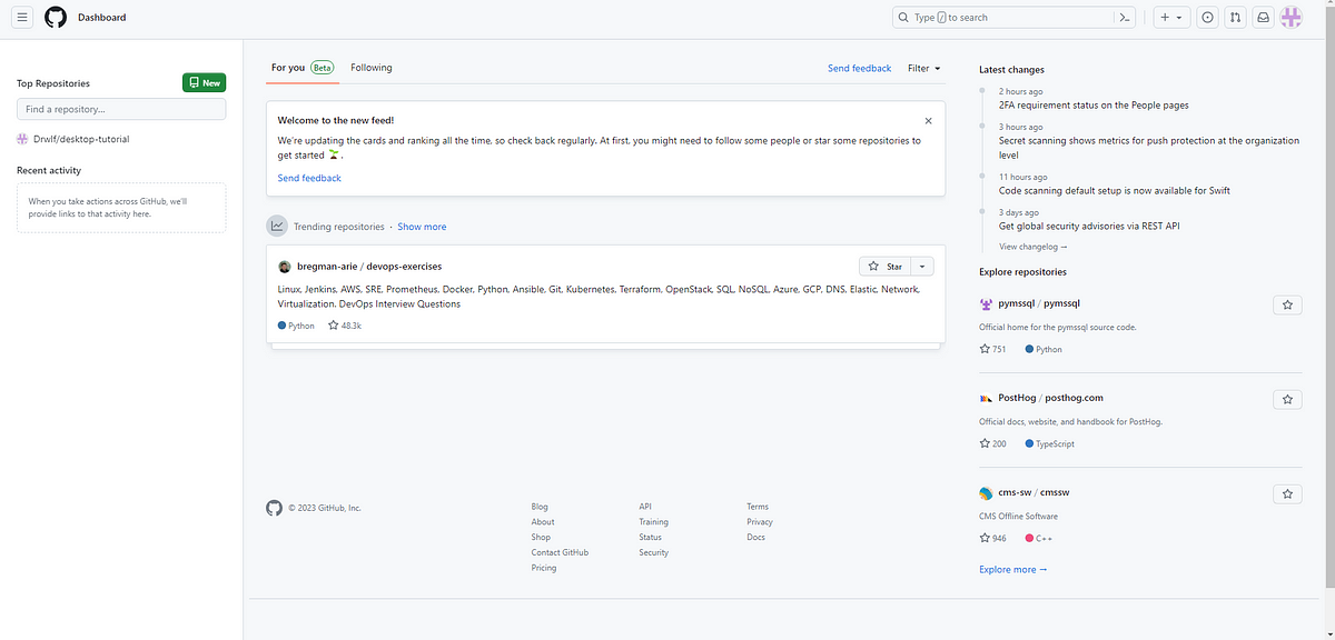 Linking or creating a new repository in git for your unity projects