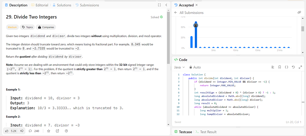 Leetcode 29 : Divide Two Integers | by Rutuja Bhombe | Medium