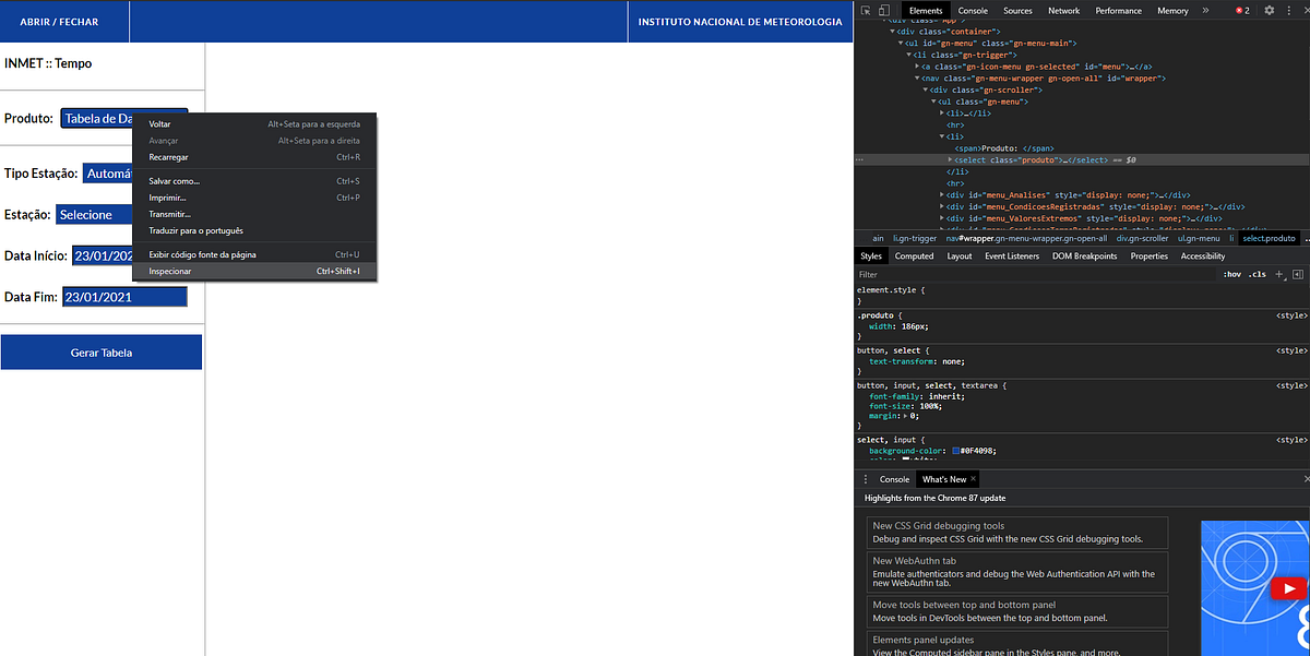 Web Scraping com Python para obter dados meteorológicos do INMET | by ...