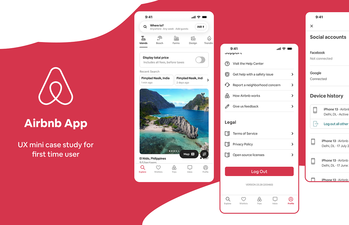 Airbnb app — UX mini case study for first time user by Mayuri Gupta