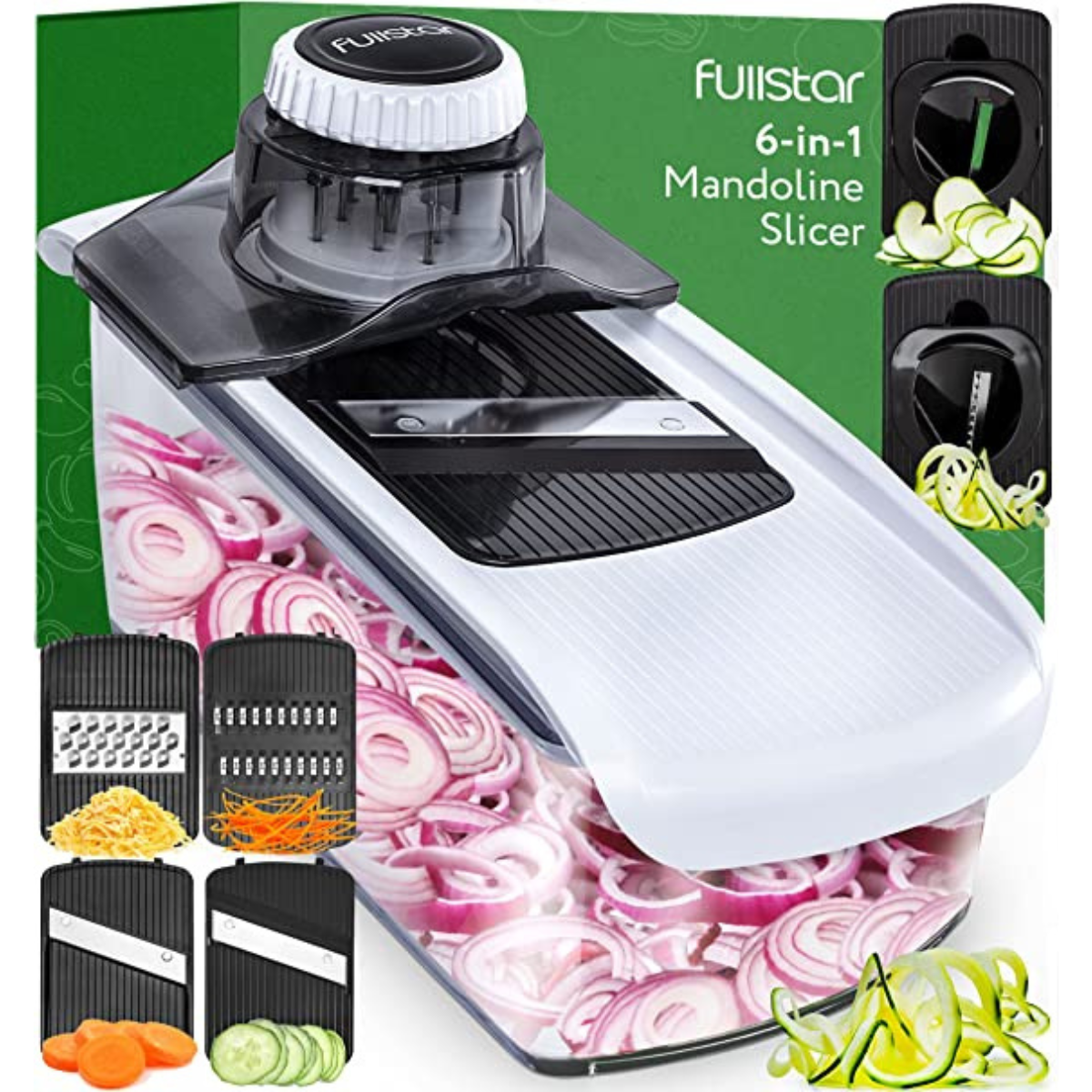 Fullstar Mandoline Slicer for Kitchen - 7-in-1 Vegetable Slicer Cheese  Grater