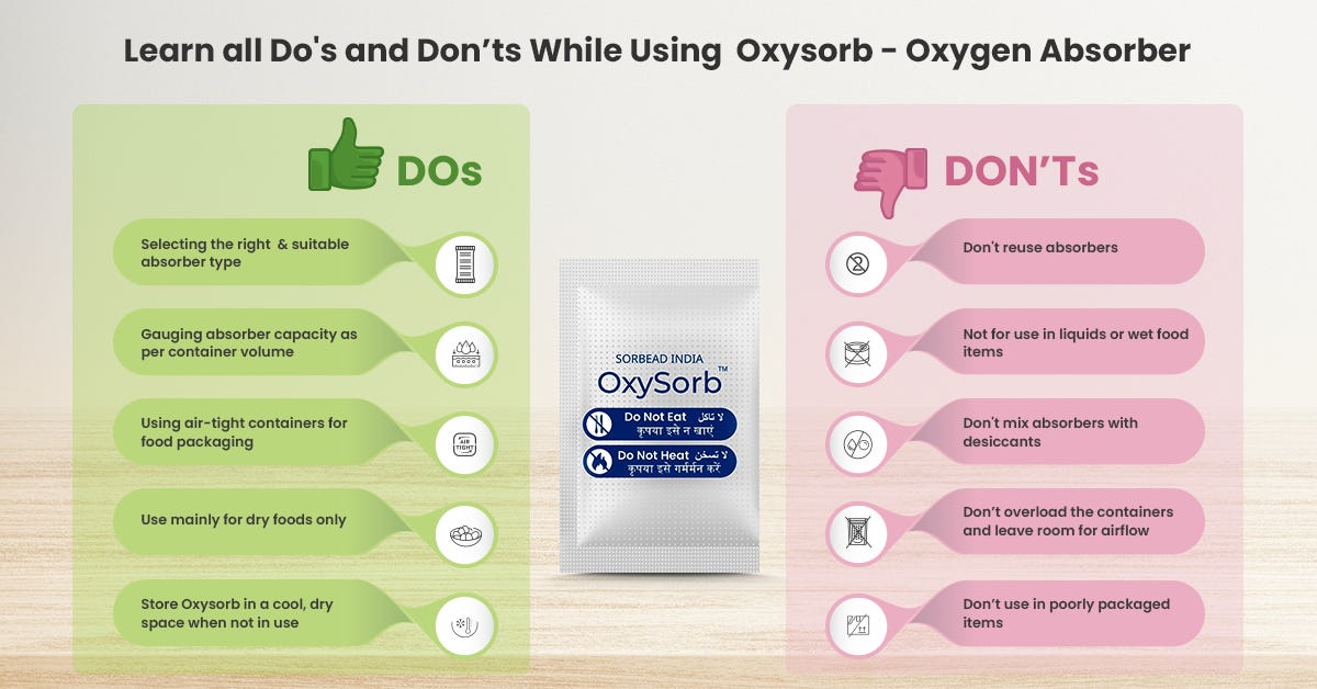 Do’s and Don’ts While Using OxySorb — Oxygen Absorber by Sorbead