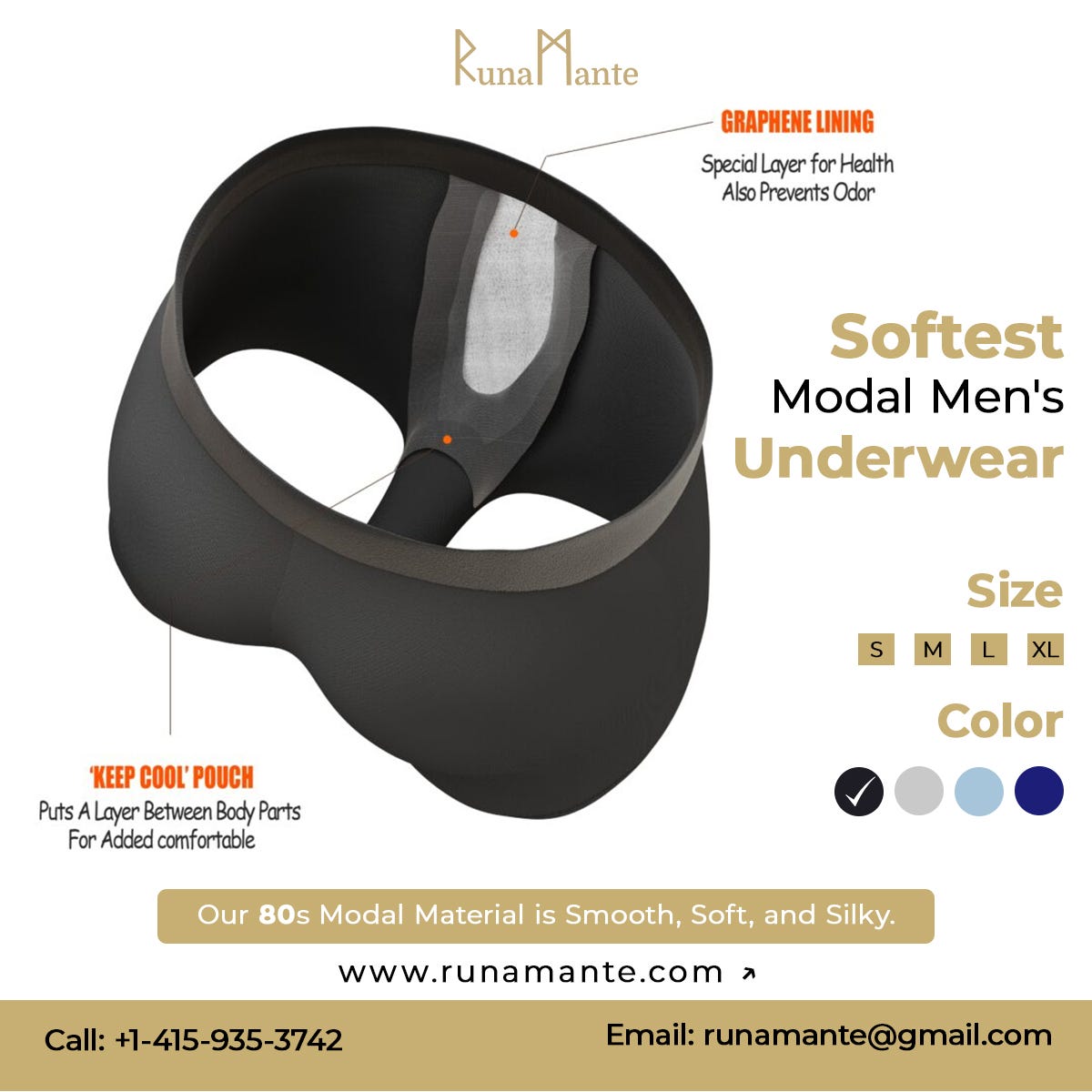 Softest Modal Men’s Underwear Runamante Medium