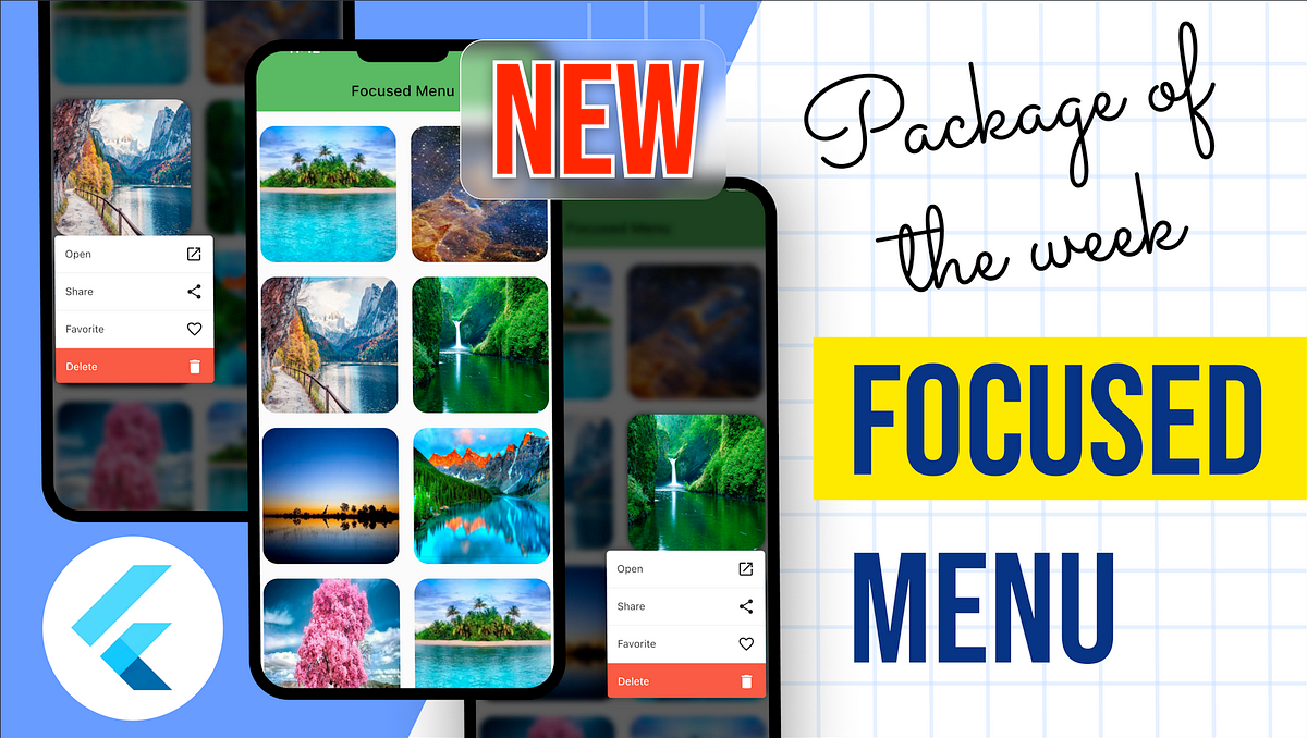 Flutter Focused Menu Package Pop Up Menu Flutter UI Design