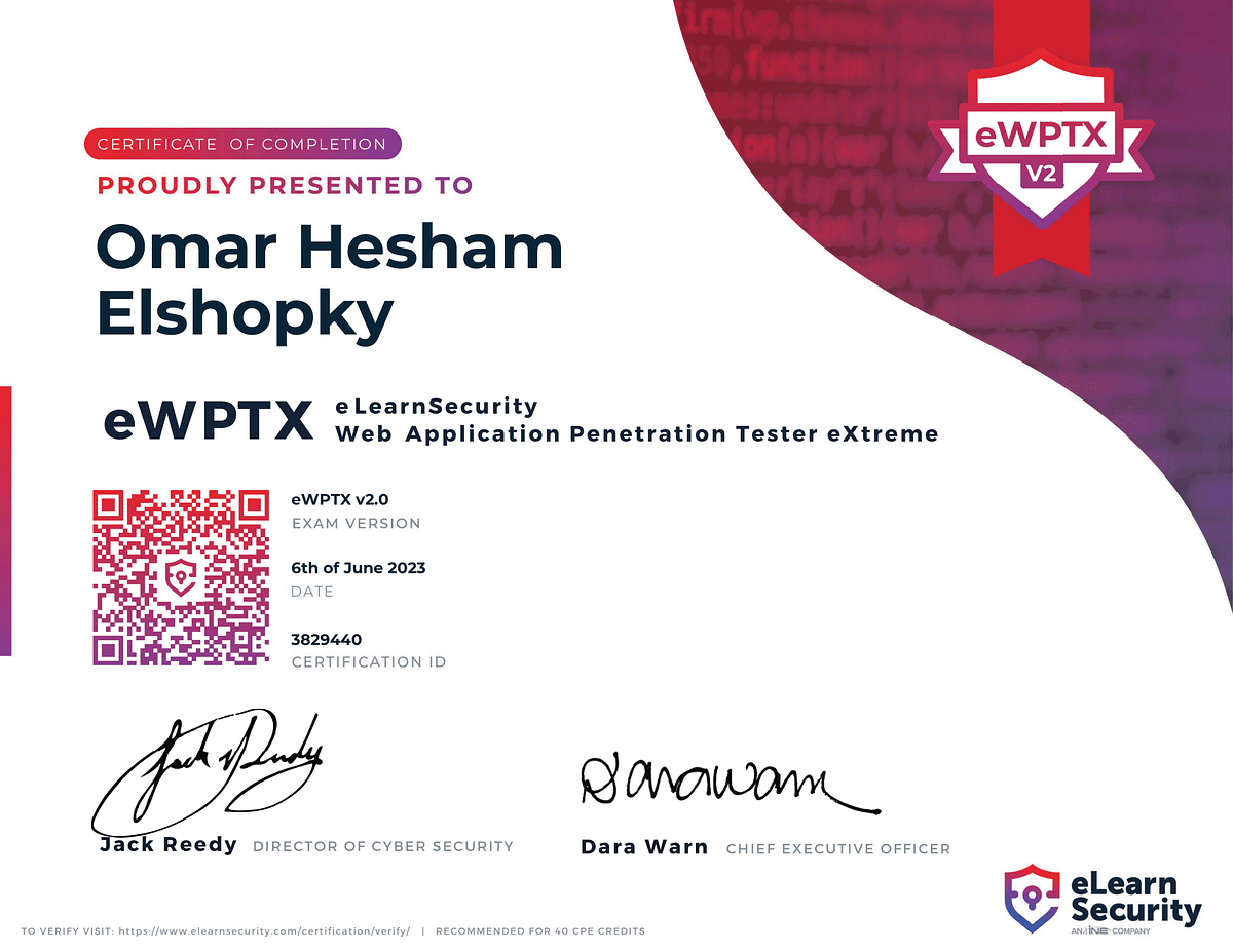 eLearnSecurity Web Application Penetration Tester eXtreme