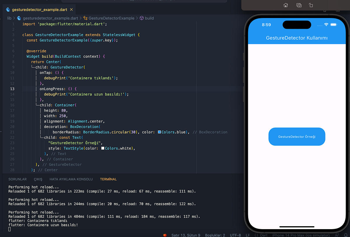 Flutter’da GestureDetector Kullanımı | by Doğukan Çağlakpınar | Medium