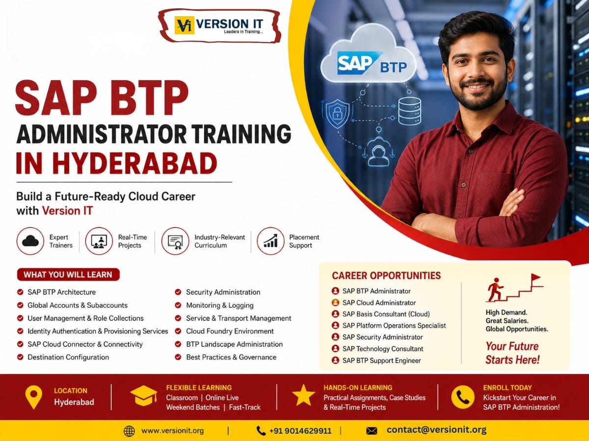 SAP BTP Administrator Training in Hyderabad — Build a Future-Ready Cloud Career with Version IT