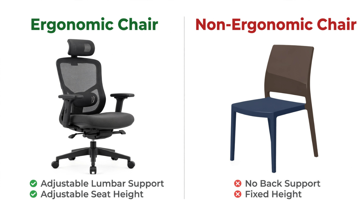 Ergonomic vs. Non-Ergonomic Chairs: Is It Really Worth the Investment for Your Delhi Office?
