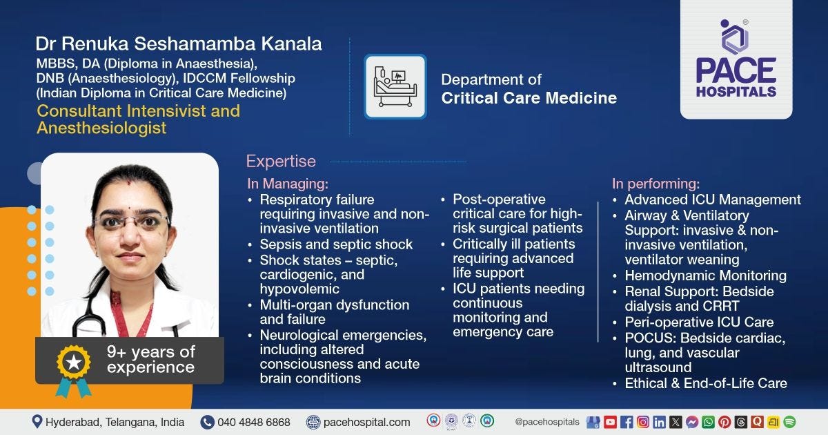 Meet Dr. Renuka Seshamamba Kanala: Critical Care and Anesthesia Expert at PACE Hospitals