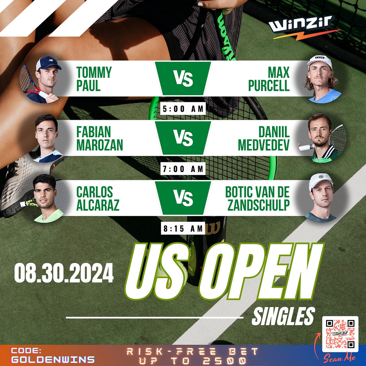 2024 US Open Men’s Singles Matches August 30, 2024 by