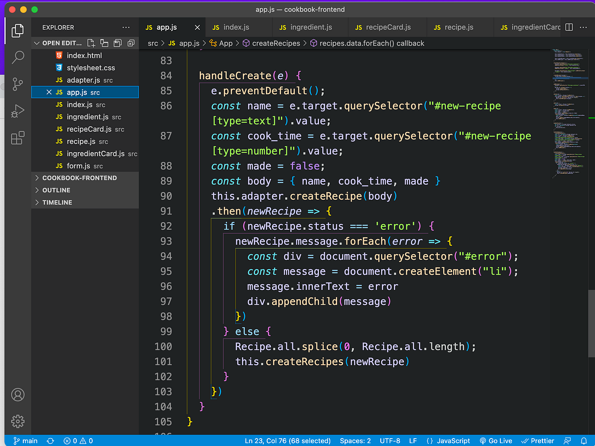 Phase 4 JavaScript Application. It all came down to adding recipes to a ...