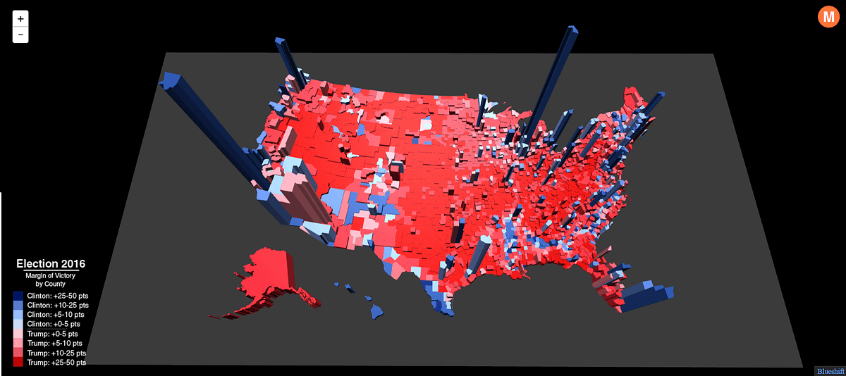 A Better Election Map. An alternative to the typical red/blue… | by Max