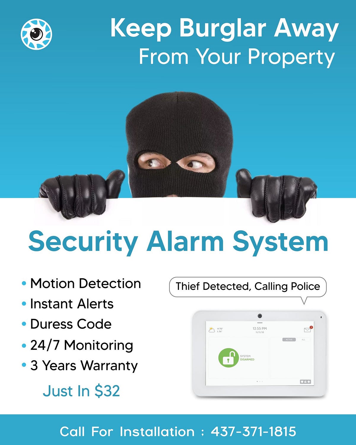 Security Alarm System in Brampton Home Security SS Solutions by