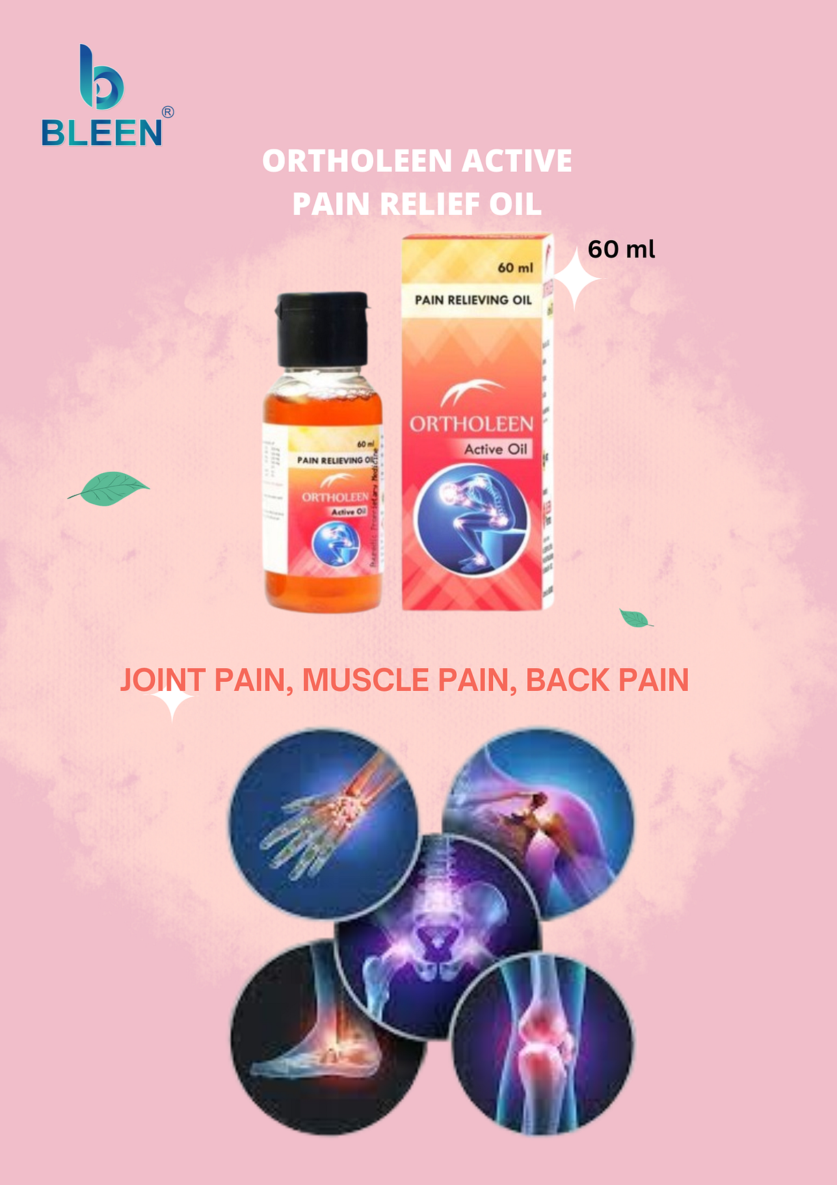 “Ortholeen Active Natural Pain Relief for Joints, Muscles, and Back