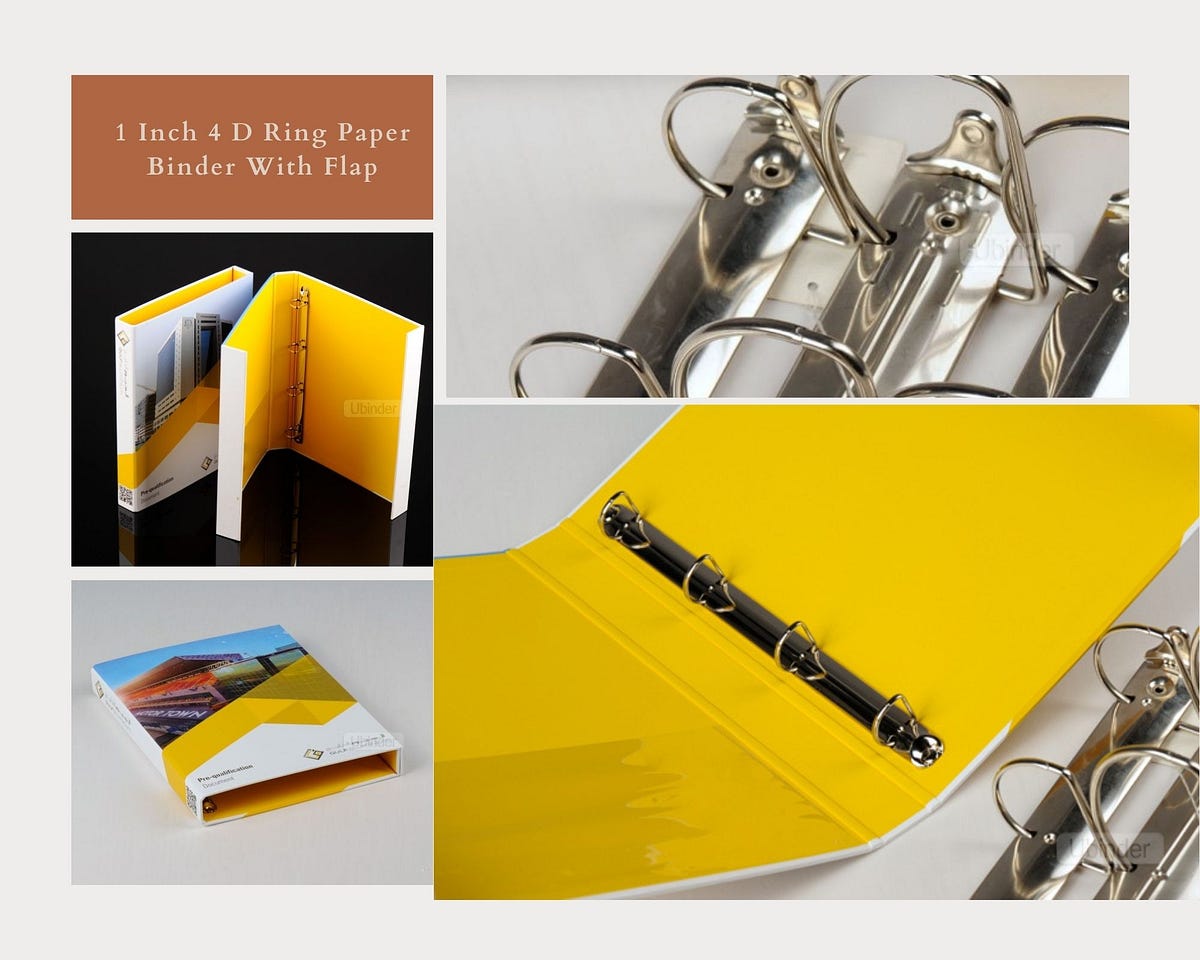 1 Inch 4 D Ring Paper Binder With Flap Ubinder Medium