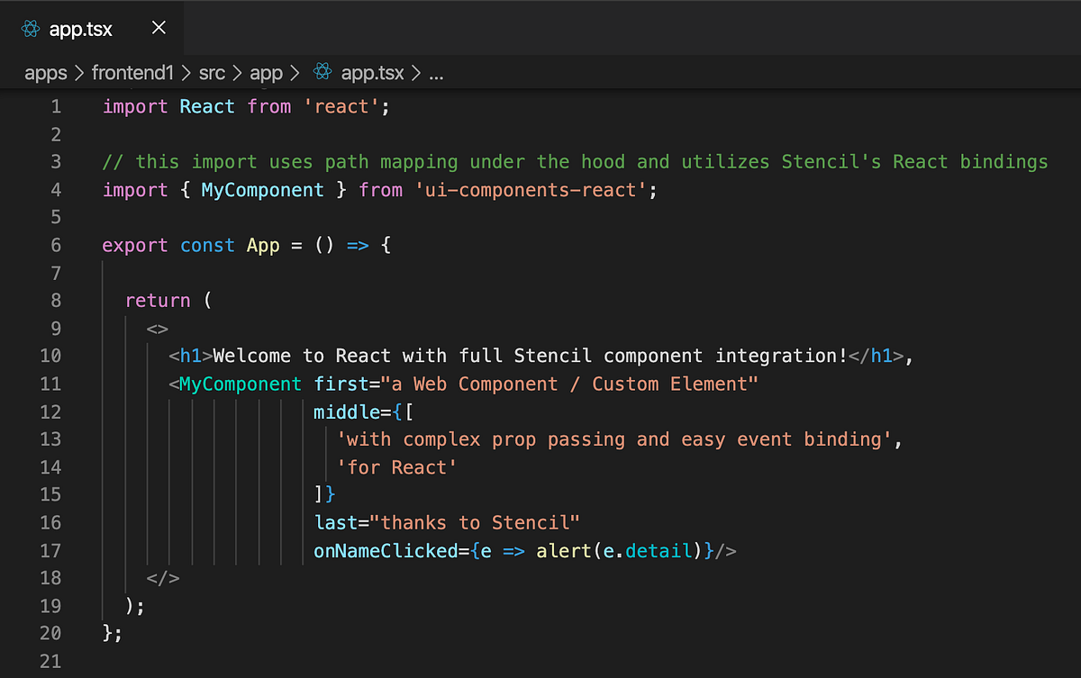 How to efficiently use Stencil  Components in React (with typings
