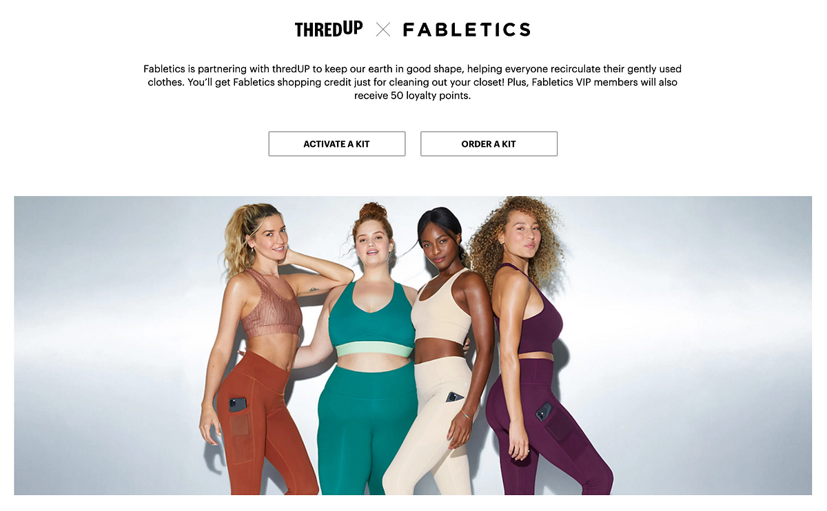 Fabletics Introduces Resale Program Powered by thredUP's  Resale-as-a-Service, by thredUP News