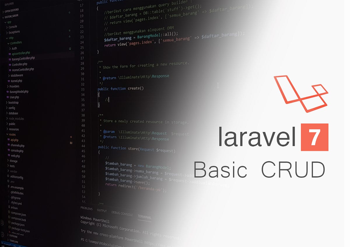 LARAVEL 7 | CRUD (Retrieving Data)menggunakan framework laravel | by ...