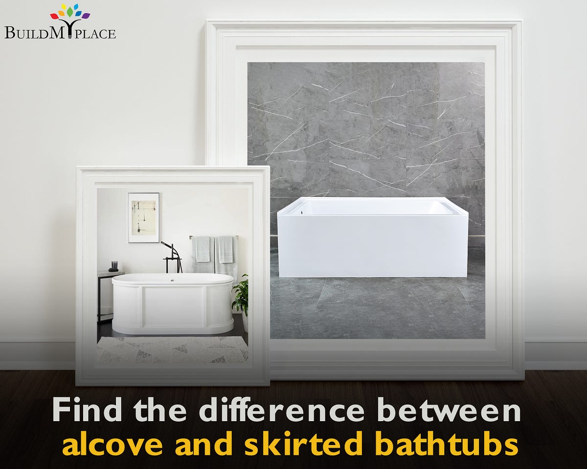 Find the difference between alcove and skirted bathtubs by