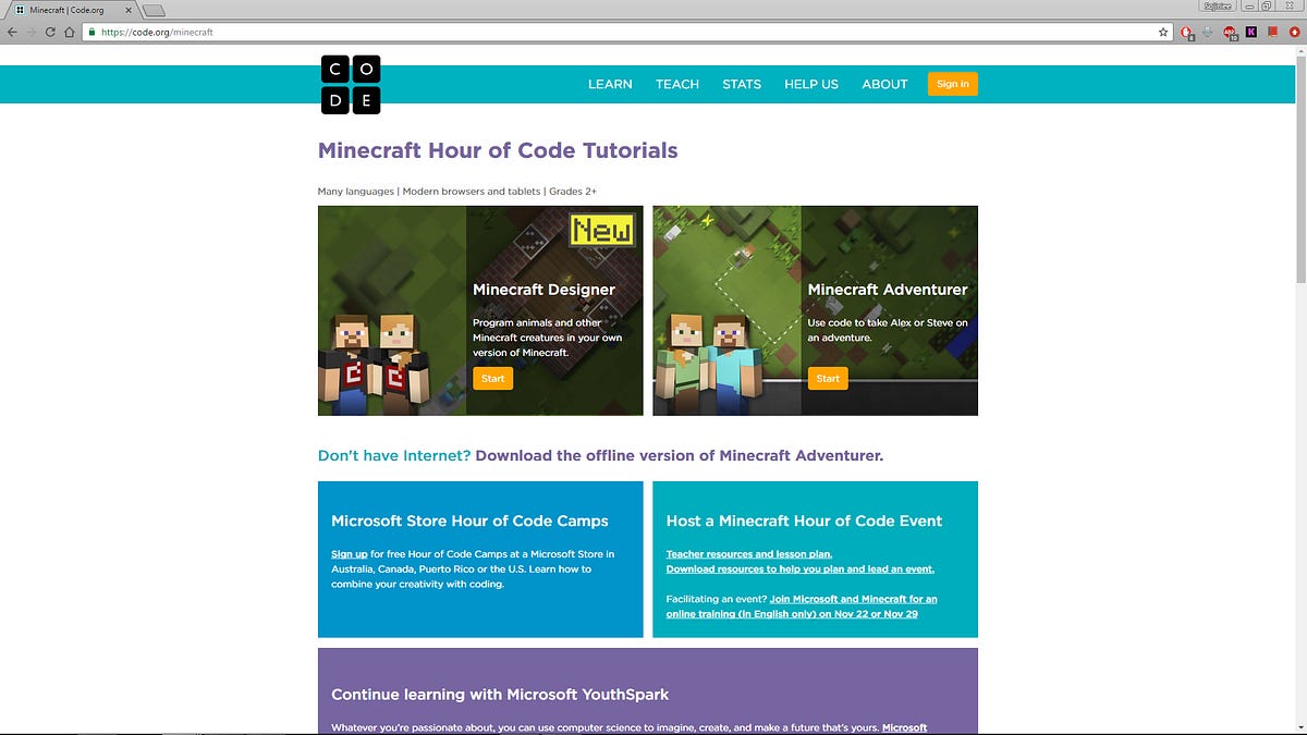 Code.org: Minecraft. While exploring around code.org, I… | by Anson Chan |  Medium