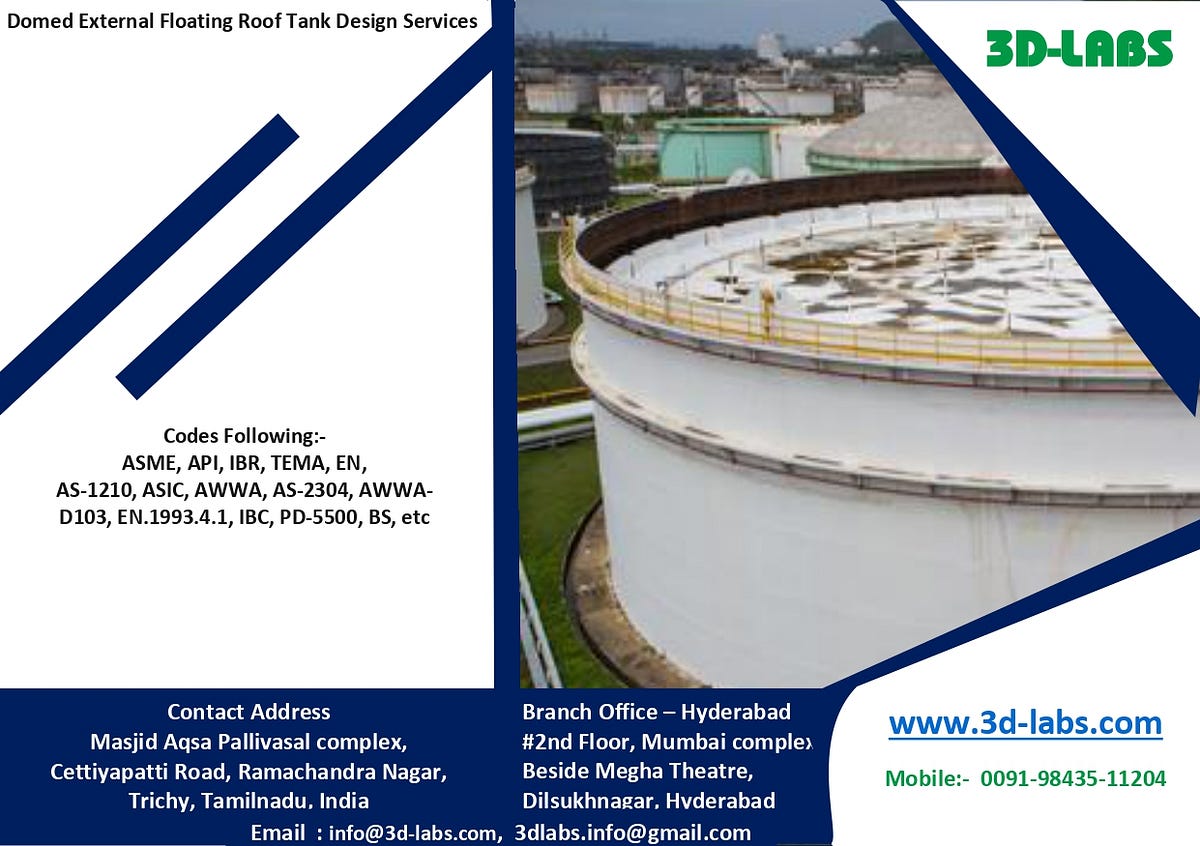 Domed External Floating Roof Tank Design Services Design manager Medium