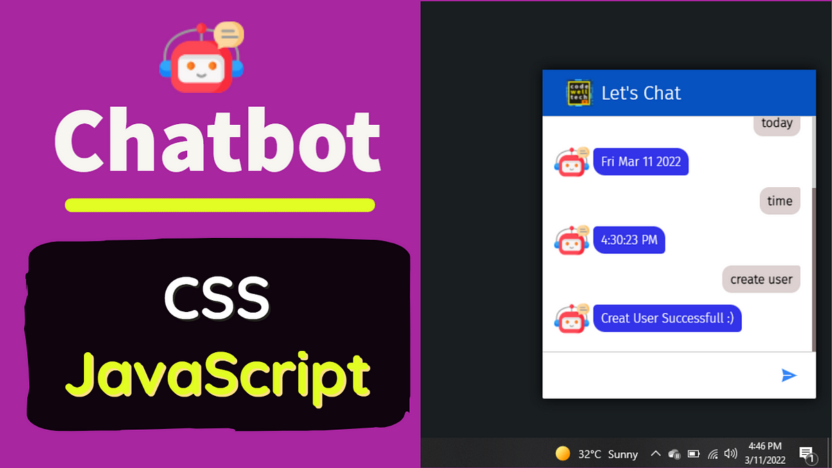 Create Chatbot With CSS JavaScript #1 - CodeWellTech - Medium