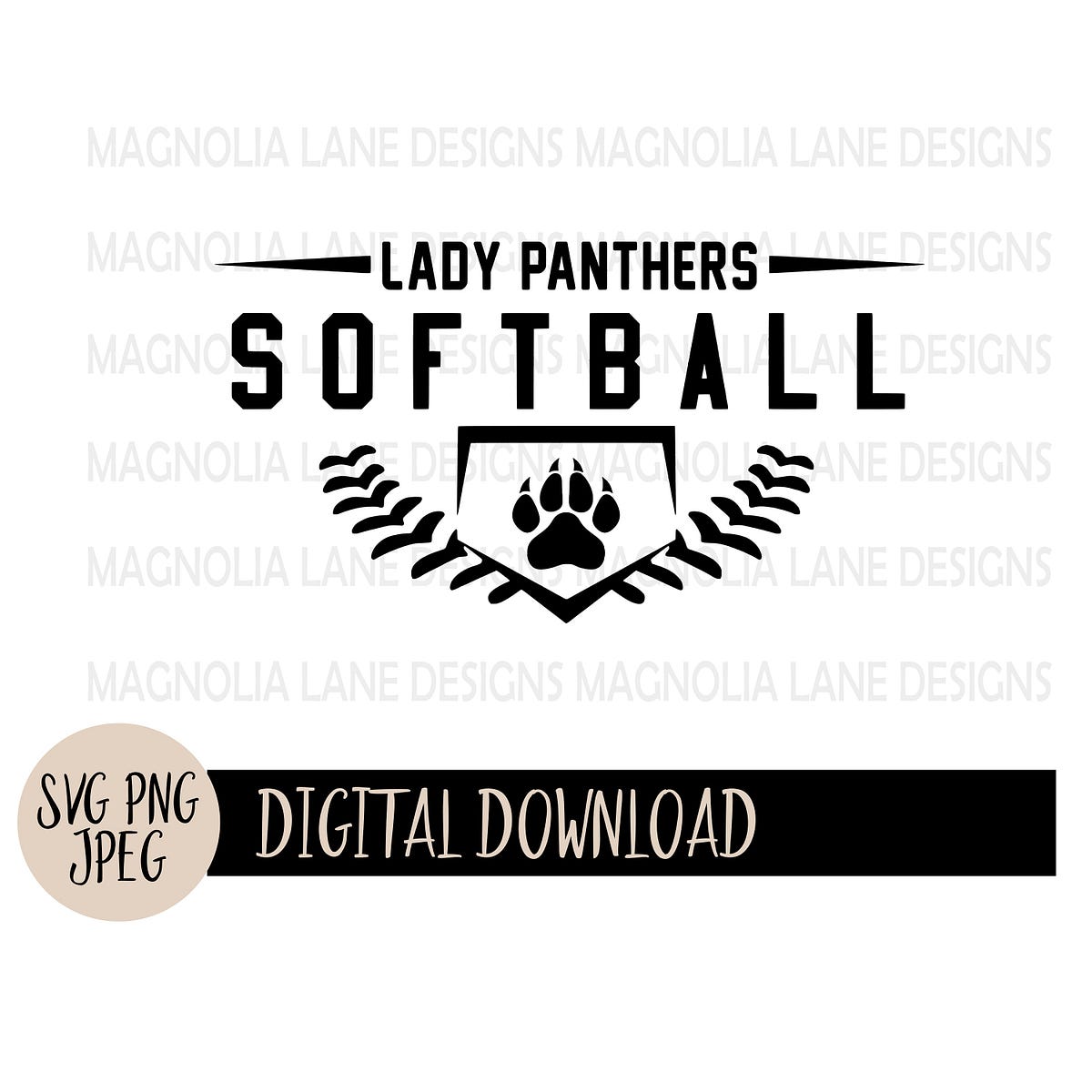 LADY PANTHERS SOFTBALL Svg, School Mascot, Softball, Lady Panthers ...