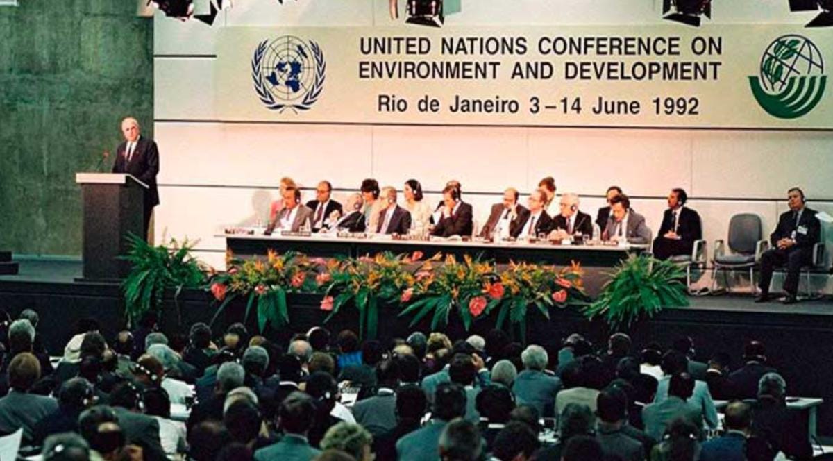 The UNFCCC was adopted and signed at the 1992 Earth Summit in Rio de Janeiro, Brazil.
