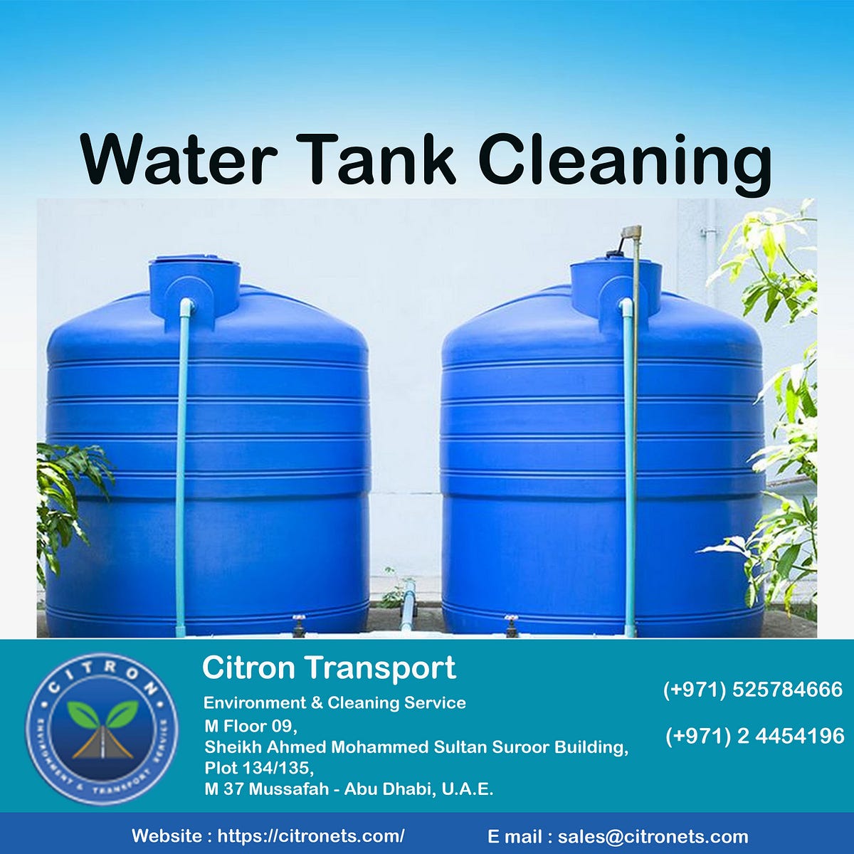 Water Tank Cleaning Service in Abu Dhabi by CITRON TRANSPORT