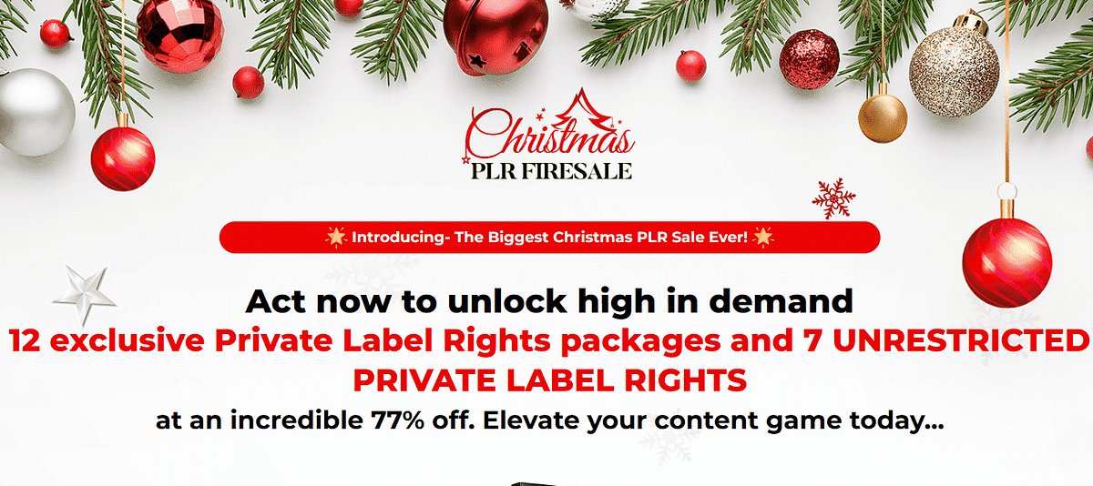 Christmas plr firesale review: unwrapping success with exclusive private label rights deals in 