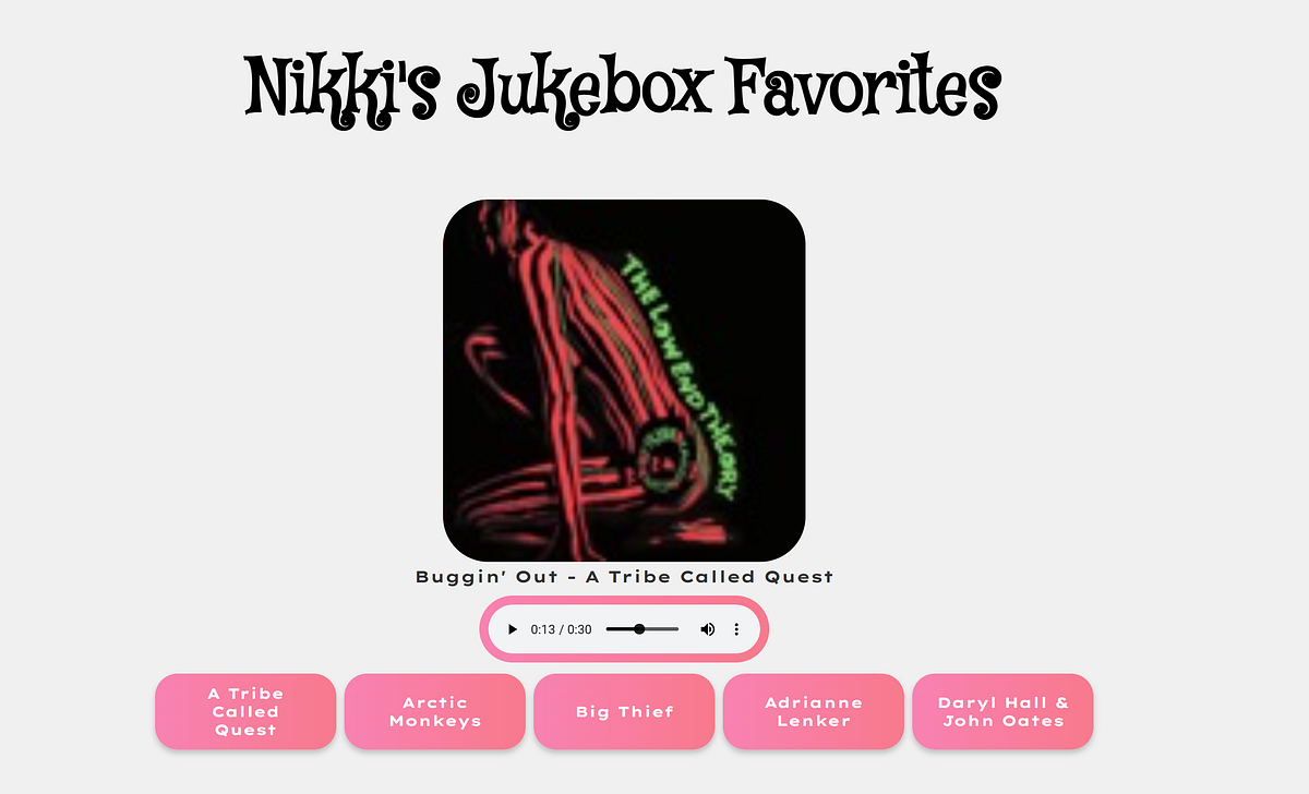 JavaScript Jukebox. An HTML page utilizing JavaScript and… | by Nikki ...
