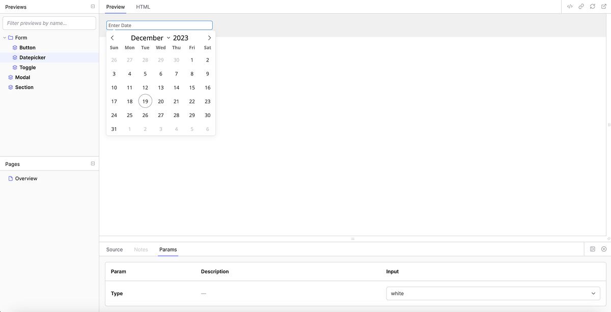 Useful JavaScript libraries for your UI. Previewing with Lookbook in