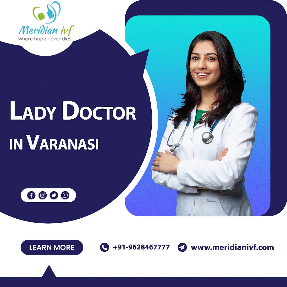 Lady Doctor in Varanasi Meridian IVF Medium