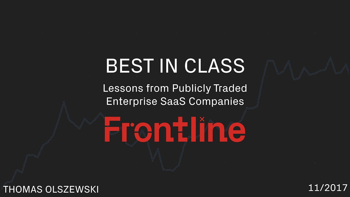 Best in Class Lessons from Publicly Traded Enterprise SaaS Companies