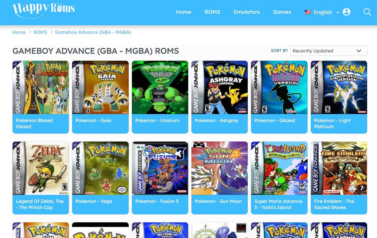 Stream GBA ROMs - Download Gameboy Advance ROM Games by HappyROMs