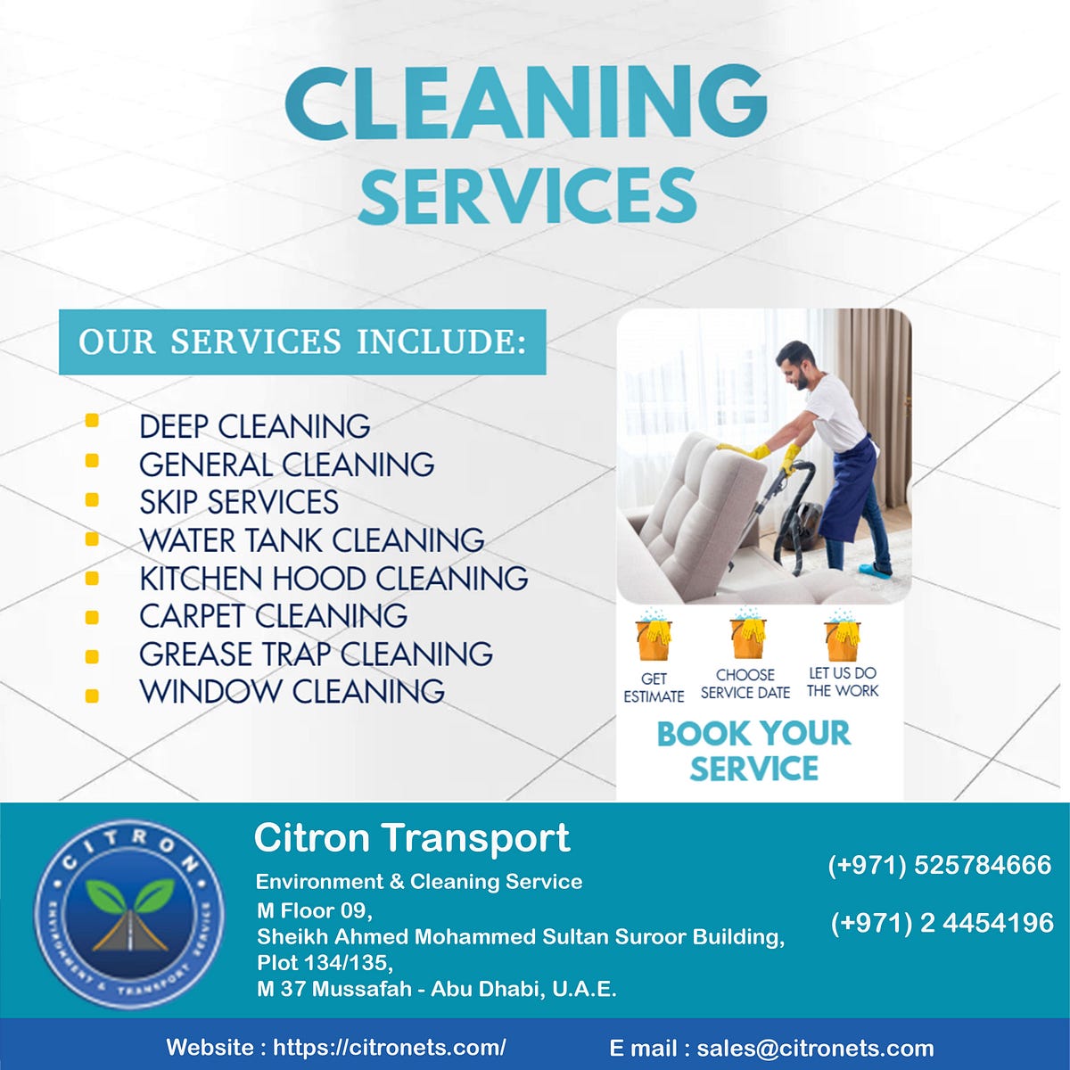 Cleaning Services Abu Dhabi CITRON TRANSPORT ENVIRONMENT & CLEANING