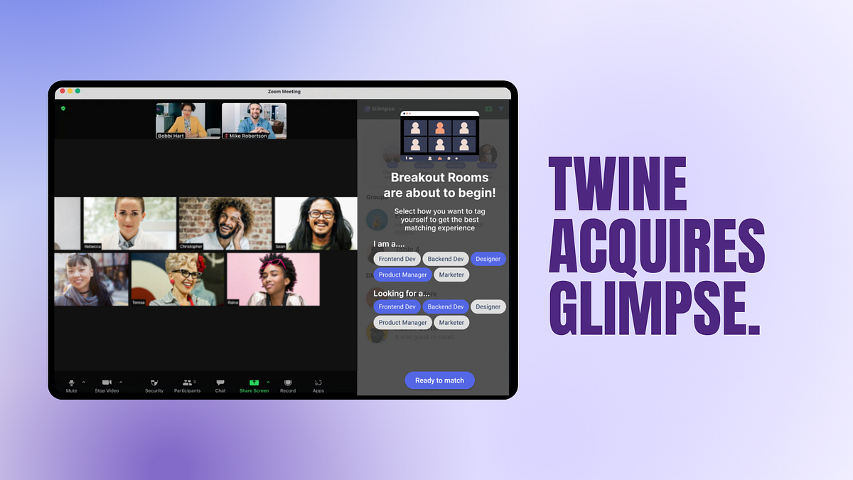 Glimpse Launches Beta for Zoom Breakout Room App And Is Acquired by