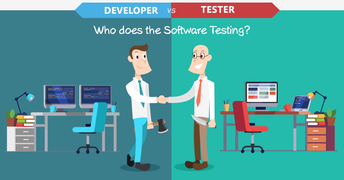 Who does the Software Testing? Developer vs Tester (Infographics) by Arine Baghdasaryan
